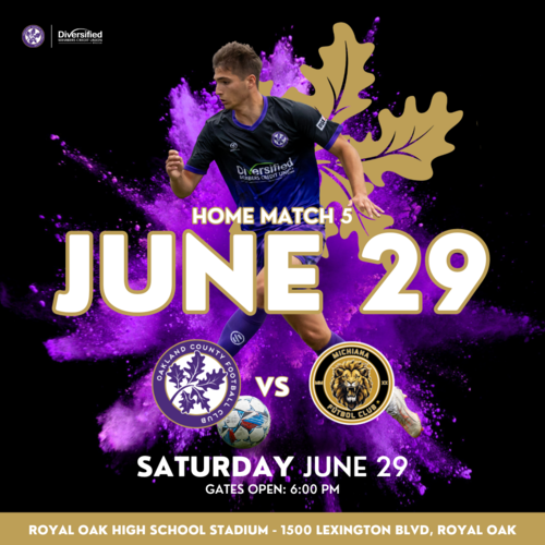 Oakland County FC vs Michiana Lions poster
