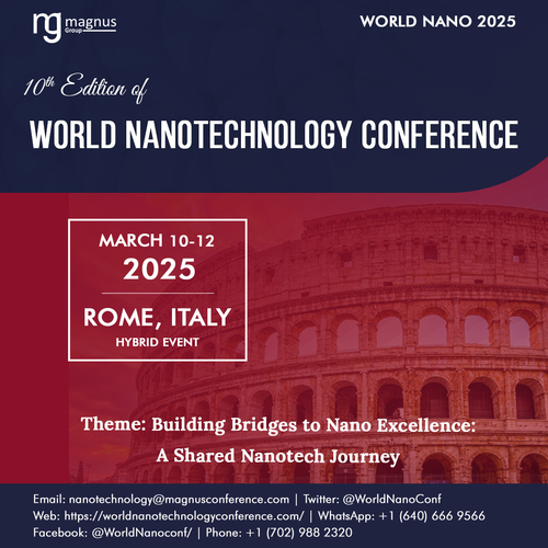 10th Edition of World Nanotechnology Conference poster