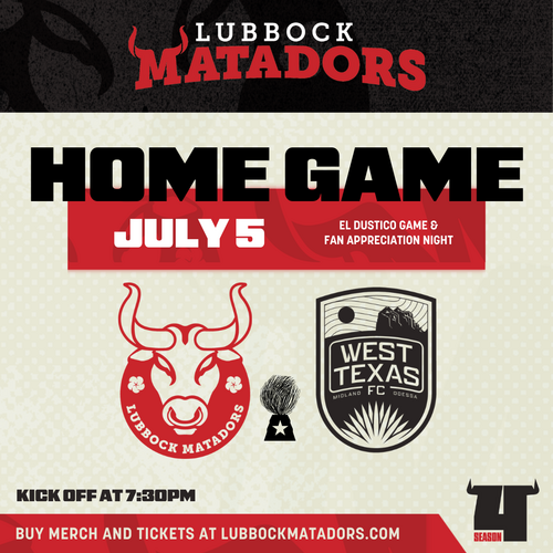 Lubbock Matadors VS West Texas FC 2025 Regular Season poster