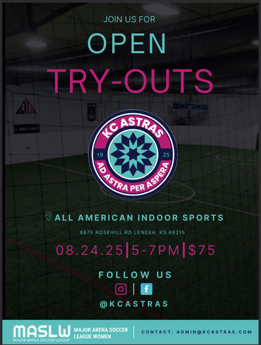 KC Astras Open Tryouts poster