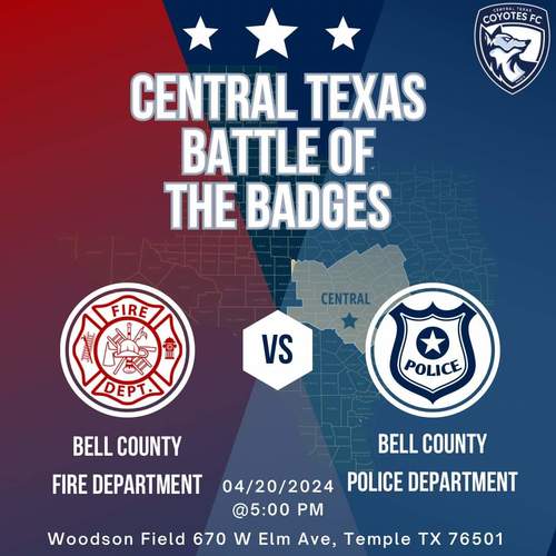 Central Texas Battle of the Badges | Bell County Fire Dept. vs. Bell County Police Dept. poster