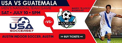 USA vs Guatemala Men's International Arena Soccer (Austin) poster