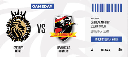 Certified Lions FC vs New Mexico Runners poster