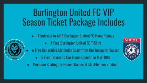 Burlington United FC - VIP Season Ticket Bundle poster
