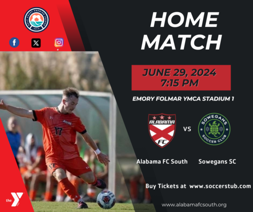 Home Match #4 Alabama FC South  VS Sowegans SC poster