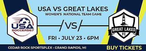 USA vs Great Lakes FC Women's Arena Soccer poster