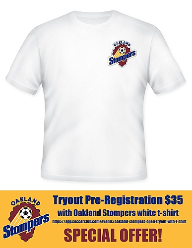 Oakland Stompers Open Tryout ( w/ T-Shirt) image