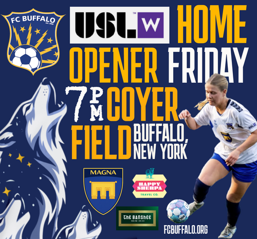 FC Buffalo women vs Steel City -- USL W League regular season poster